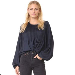 Elizabeth and James Baker Black pleated flowy blouse, Size Small